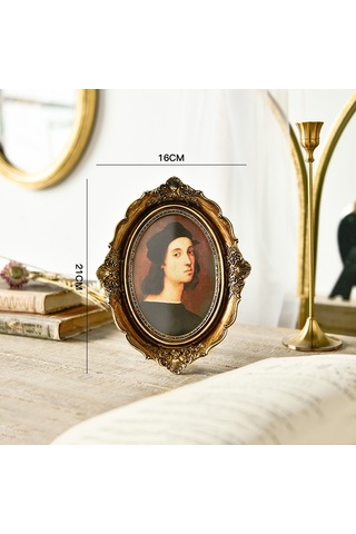 Sones Retro Taklit Ahşap Ev Dekor Fotoğraf Çerçeveleri, Özellikler: Oval-6 İnç