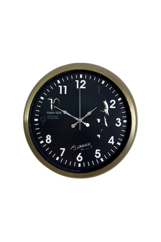 Vintage Prestige 36 Cm Eskitme Atatürk Duvar Saati Çok Renkli