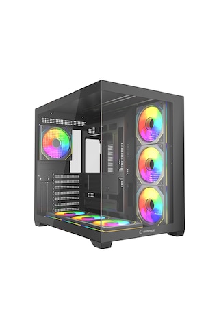 Rampage Ares 750w 80+ Bronze 12cm Argb Fan Tempered Glass Mid-t Siyah Gaming Kasa