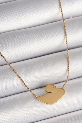 316l Çelik Gold Renk Zincir Kuğu Model Kadın Kolye Çok Renkli