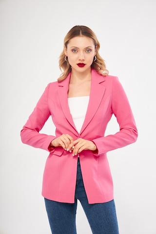 Lovelf Tek Düğme Klasik Ceket Pembe Pembe
