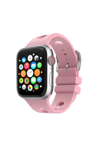 Watch 7 41mm Delikli Tasarım Mkst Krd-147 Silikon Kordon - Pembe