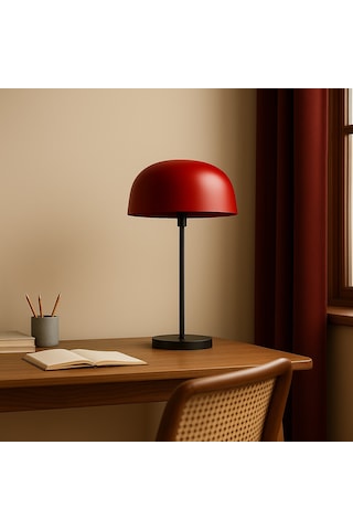 Rougedesk Abajur - Oturma Odası & Yatak Odası & Salon Aydınlatma Koyu Kırmızı