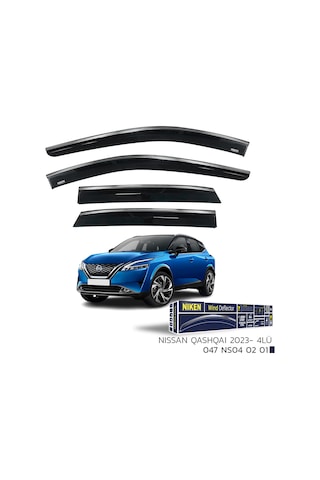 Nissan Qashqai 2023- Sonrası Kromlu Cam Rüzgarlığı Niken 4'lü