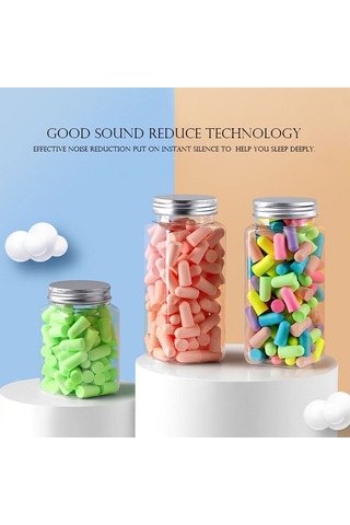 24/60 Adet Sessiz Rebound Uyku Kulak Tıkacı Ses Geçirmez Kulak Tıkacı Pembe