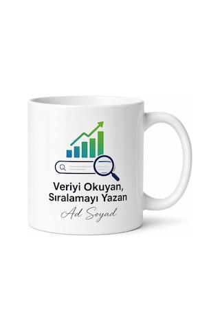 Seo Uzmanına Özel Tasarım Kupa Bardak Google Analitik Hediye Beyaz / Çok Renkli