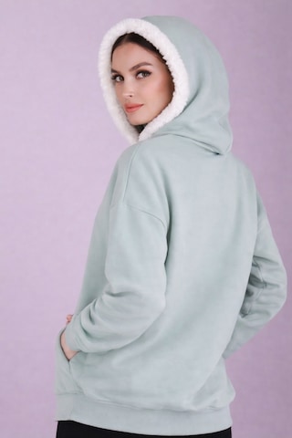 Oysho Kumaş 2 İplik Sardonlu Sweatshirt Yeşil
