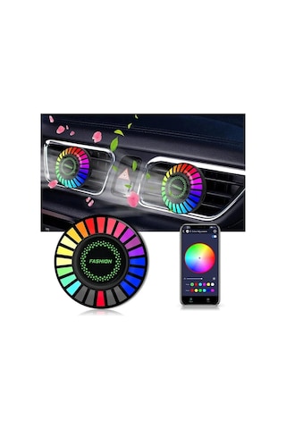Araç İçi Rgb Sese Duyarlı Led Işıklı Ekolayzer Ve Koku Cihazı Yuvarlak Model 1 Adet