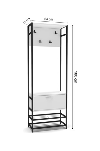 Metal Portmanto Kahverengi 180 Cm Çok Renkli