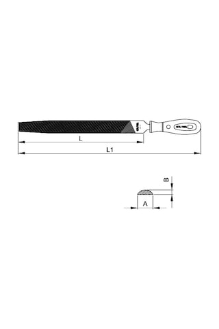 Ceta Form J56-310H Yarım Yuvarlak Ince Eğe 10'' Ergonomik Saplı