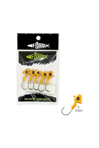 Kurşunlu Jighead Zoka - 6g - Fishack - Sarı Xha07 - 5 Adet