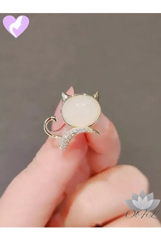 Olfil Mini Broş Kedi Yavrusu Kitten Kedi 193965798 Altın Rengi