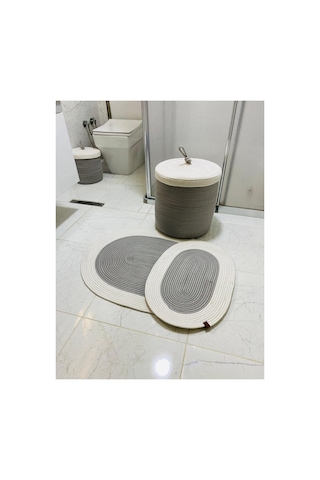 Jüt,hasır, 3 Lü Banyo Paspas Takımı, Bohem Tarzı Banyo Takımı,iskandinav Paspas/sepet Gri Krem Gri Krem Jüt,hasır, 3 Lü Banyo Paspas Takımı, Bohem Tarzı Banyo Takımı,iskandinav Paspas/sepet Gri Krem Gri Krem