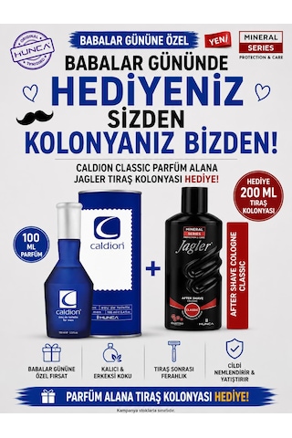 Caldıon Classic Erkek Parfüm Edt 100 Ml Babalar Günü Özel Jagler Traş Kolo Yası Hediye Aromatik