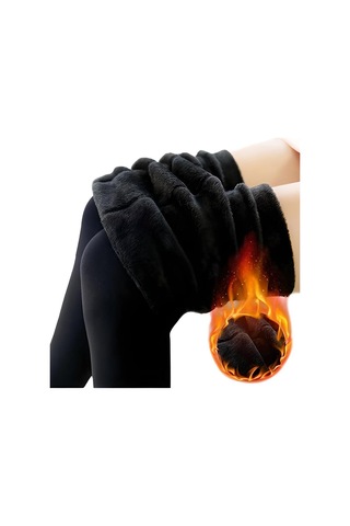 Lüx Wood Larosa 1.kalite Kadın Siyah Içi Peluşlu Kışlık Ömürlük Unisex Termal Tayt Siyah