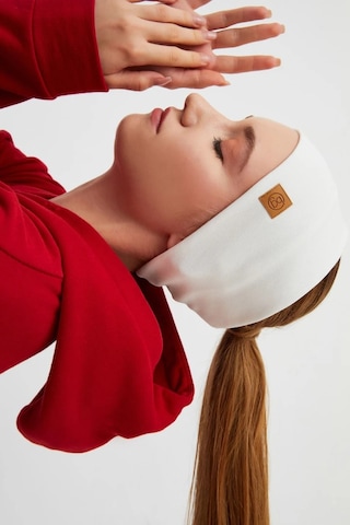 Kadın %100 Pamuklu Termal, Kaymaz, Terletmez, Ultra Hafif, Spor Saç Bandı Bandana - Tek Ebat / Beyaz-bordo Beyaz-bordo