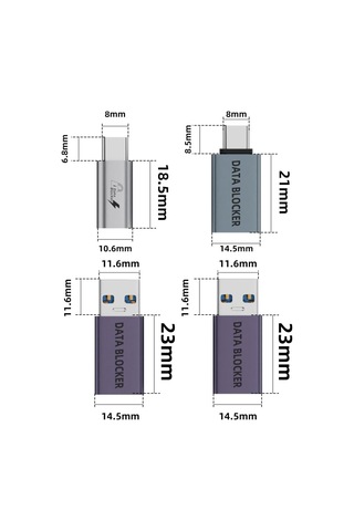 Lexroo Type-c To Type-c Data Blocker - Veri Engelleyici Mor Otgbc