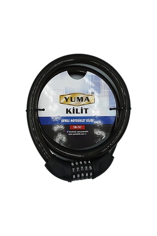 Yuma Ym-747 120cm 20mm 5 Şifreli Siyah Motorsiklet Kilidi Diğer
