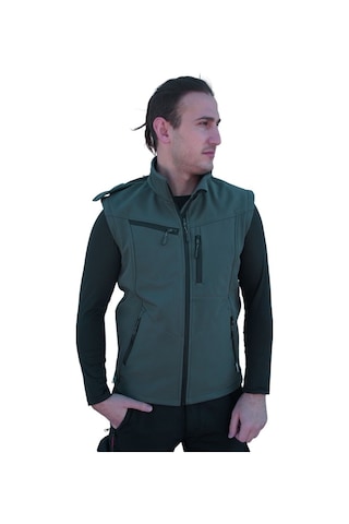 Uniprom Taktikal Softshell Mont Kollar Ve Kapşon Çıkabilir Erkek-Haki