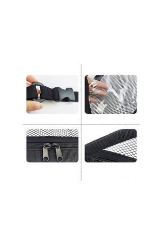 Shineyee Araç Tavanı Depolama Filesı - Çift Fermuarlı, Güçlü Taşıma Kapasiteli, Her Araç Modeline Uygun