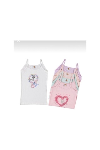 Ilke Kız Çocuk Likralı Baskılı Ip Askılı Atlet 348 - 6 Adet