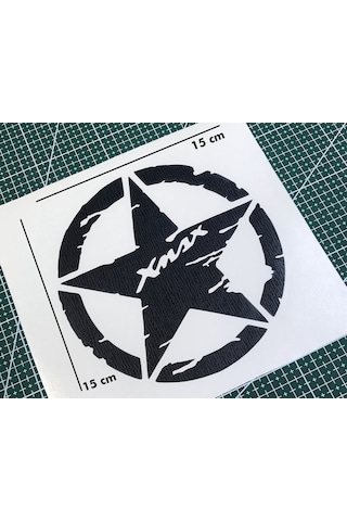 Deeb Army Yamaha Xmax Yıldız Sticker Etiket Mat Siyah 2 Adet
