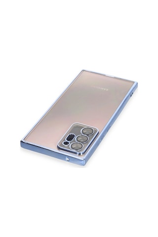 Samsung Galaxy Uyumlu Note 20 Ultra Kılıf Razer Lensli Silikon - Açık Mavi Çokrenkli