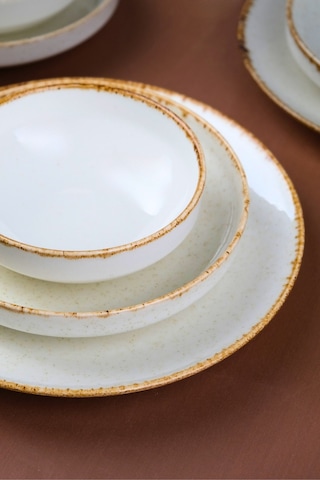 Porser Porselen Sofia Vena Tarçın Yemek Takımı 6 Kişilik 24 Parça S302451103 Ekru