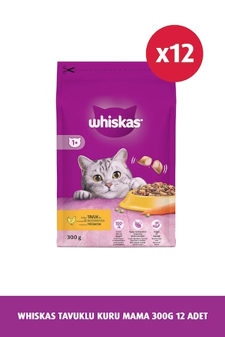 Whiskas Tavuklu ve Sebzeli Yetişkin Kedi Maması 12 x 300 G