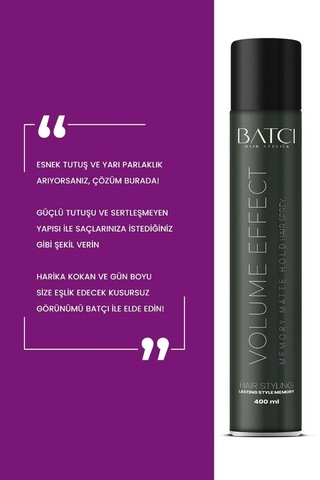 Batçı Hacimlendirici Hafızalı Memory Mat Saç Spreyi 400 Ml