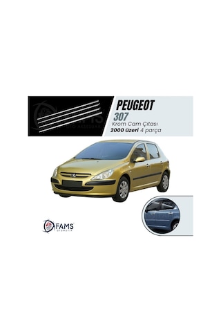Peugeot 307 Hb Krom Cam Çıtası 4 Prç. 2000 Üzeri P. Çelik