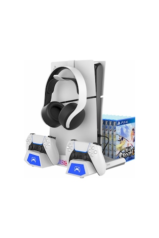 Cbtx Ps5 Slim / Ps5 Oyun Disk Kulaklık Depolama Şarj Dock