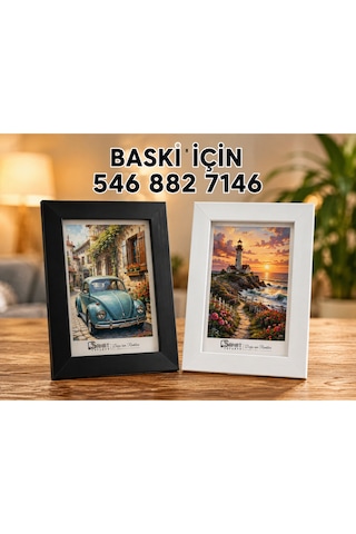 Beyaz Modern Masaüstü Fotoğraf Çerçevesi 10x15 Cm