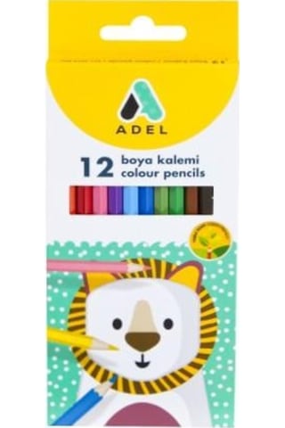 Adel Kuru Boya Kalemi Tam Boy Karton 12 Renk