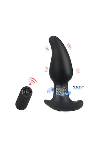 Carmine Wireless Kumandalı 10 Modlu Su Geçirmez Giyilebilir Anal Plug Lüks Vibratör Siyah