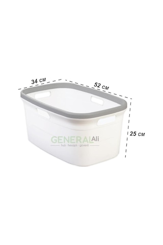 Motek 80 Litre Kirli Çamaşır Sepeti Çamaşır Selesi 2'Li Set Beyaz