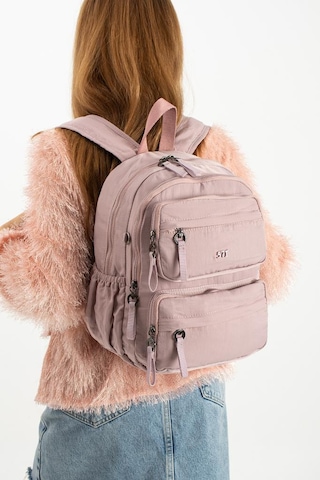 Baginn Kadın Sırt Çantası Ultra Hafif Poliamid Kumaş Su Geçirmez Çok Cepli Günlük Sırt Çantası 35 25 Cm Pembe