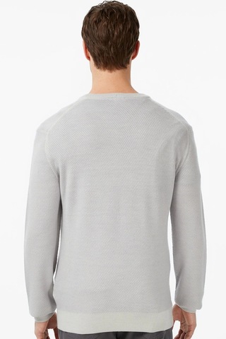Lacoste Erkek Classic Fit Piramit Örgü %100 Yün Kazak Gri Gri