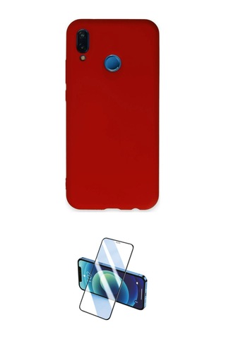 Cep Huawei Uyumlu P20 Lite Kılıf Ahenk Serisi İkili Koruma Seti Najmaddin Mavi