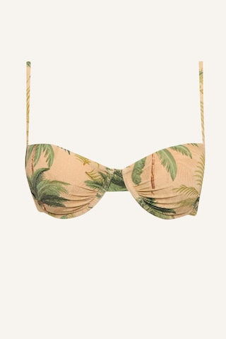 Defacto Regular Fıt Çiçekli Simli Kumaş Bikini Üstü G7029ax26smkh452 Haki-kh452