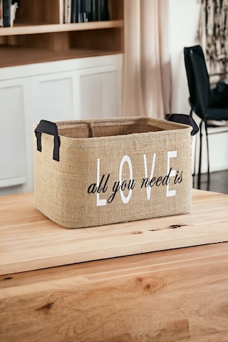 Love Baskılı Jüt Dolap Içi Çocuk Odası Oyuncak Düzenleyici Katlanır Saklama Sepeti Organizer30x22x18 Bej Love Baskılı Jüt Dolap Içi Çocuk Odası Oyuncak Düzenleyici Katlanır Saklama Sepeti Organizer30x22x18 Bej