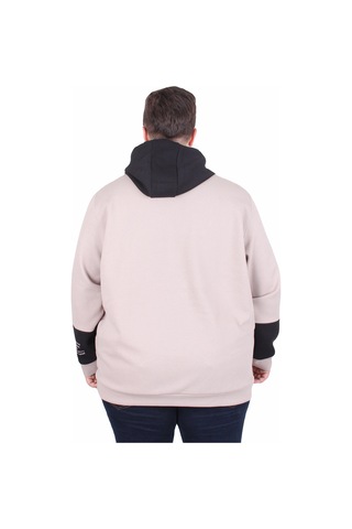 Moc Grande Mocgrande Büyük Beden Kapüşonlu Sweat Double Face Trust 25701 Bej Bej