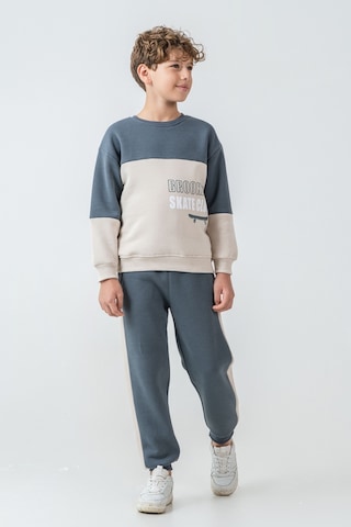 Erkek Çocuk Brooklyn Skat Clup Baskılı 3 İplik Kalın Kışlık Eşofman Takımı Ak4228 Indigo