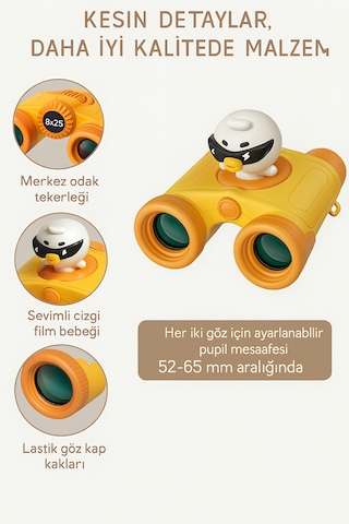 L 8x25 Yüksek Çözünürlüklü Optik Lens Karikatür Karakter Dürbün