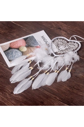 Rüzgar Çanları El Yapımı Dantel Rüya Yakalayıcı Tüy Boncuk Asılı Dekorasyon Süslemesi Sanat Kolye Hediyeler Bahçe Dekoru İçin