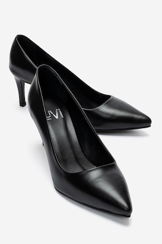 Luvi Shoes Clyde Siyah Cilt Hakiki Deri Kadın Topuklu Ayakkabı
