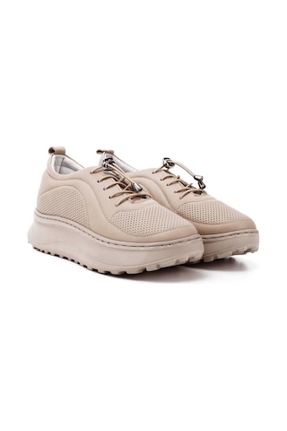 Gönderi(R) Gönderi R Lastik Bağcıklı Comfort Dolgu Taban Hakiki Deri Sneaker Nude