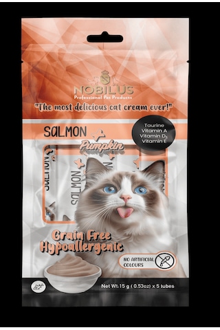 Nobılus Somon Ve Balkabaklı Kedi Krema Ödülü 5x15g