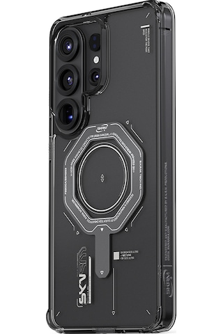 Galaxy S26 Ultra Uyumlu Kılıf Skinarma M-safe Şarj Özellikli Airbag Tasarımlı Magma Kapak Füme Füme