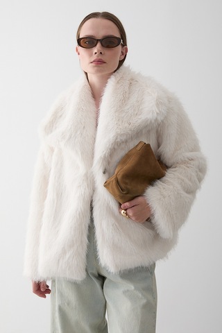 Beyaz Britney Kürk - 8900 Beyaz